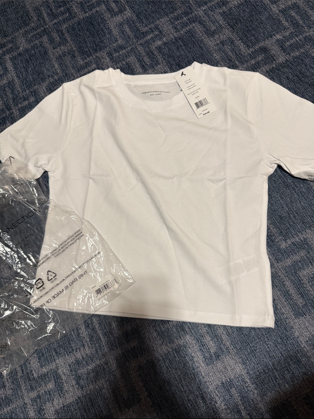 French Connection White Short Sleeve Crewneck Tee